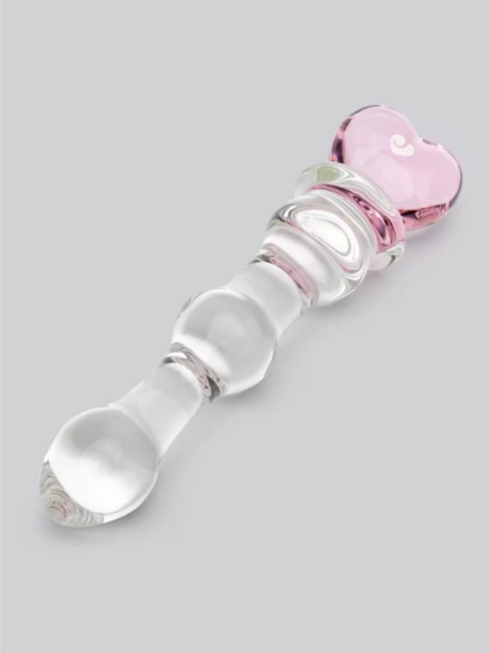 Lovehoney Beaded Heart Sensual Glass Dildo 6 Inch